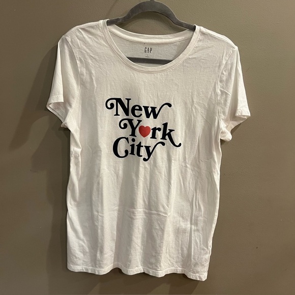 GAP I Love New York City Short Sleeve Tee Shirt T-Shirt White Size L - Picture 2 of 7